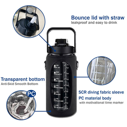 Water Bottle Carrier with Adjustable Shoulder Strap and Pouch