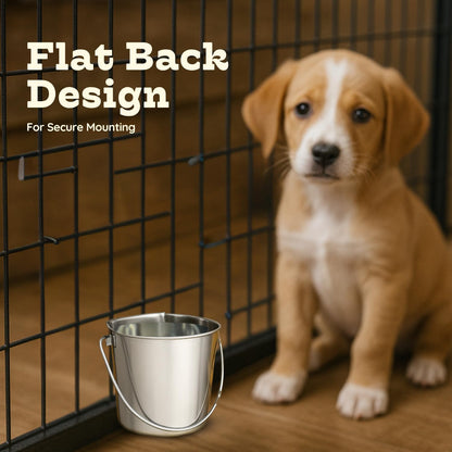 2 Quart Stainless Steel Flat Side Bucket Heavy Duty Multipurpose Bucket