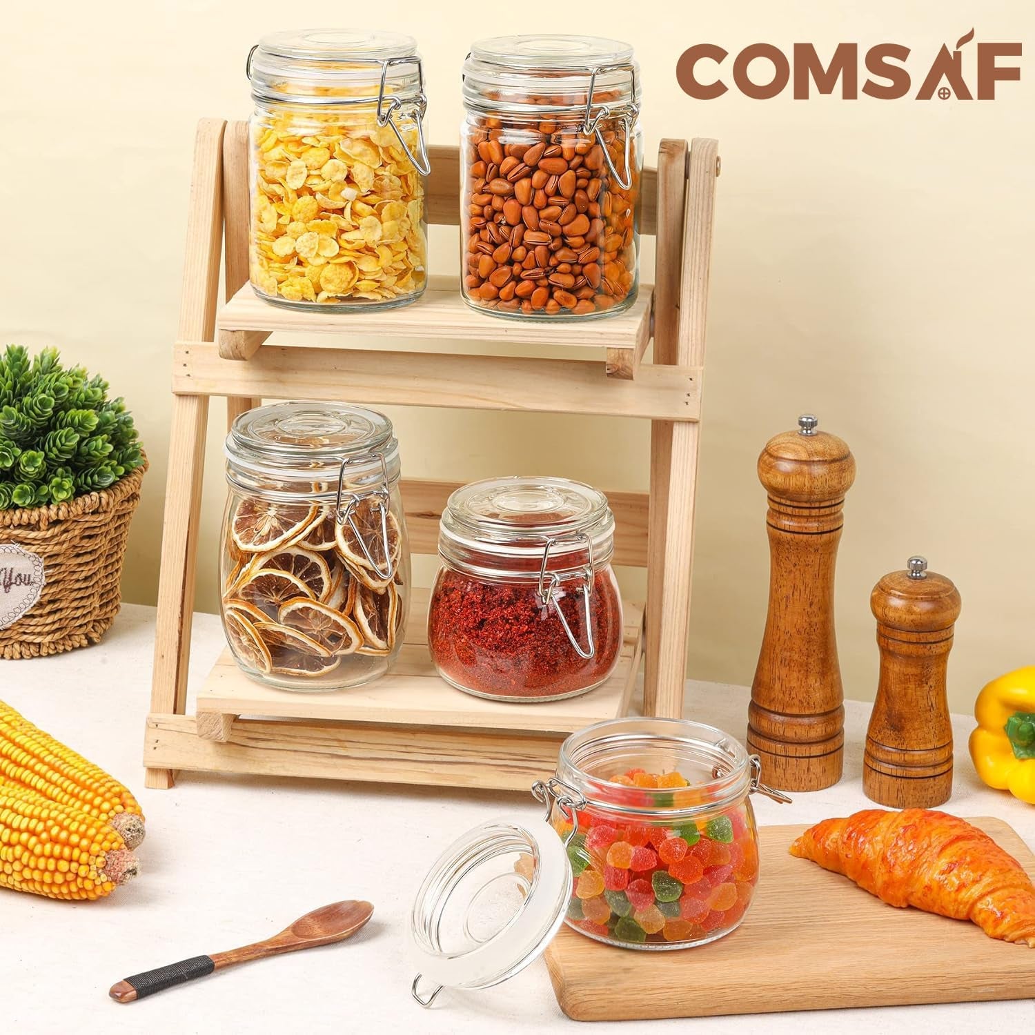 6-Pack 17oz Airtight Glass Jars