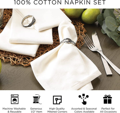 Rustic Autumn Leaves Cotton Napkin Set – 6 Pack (20x20)
