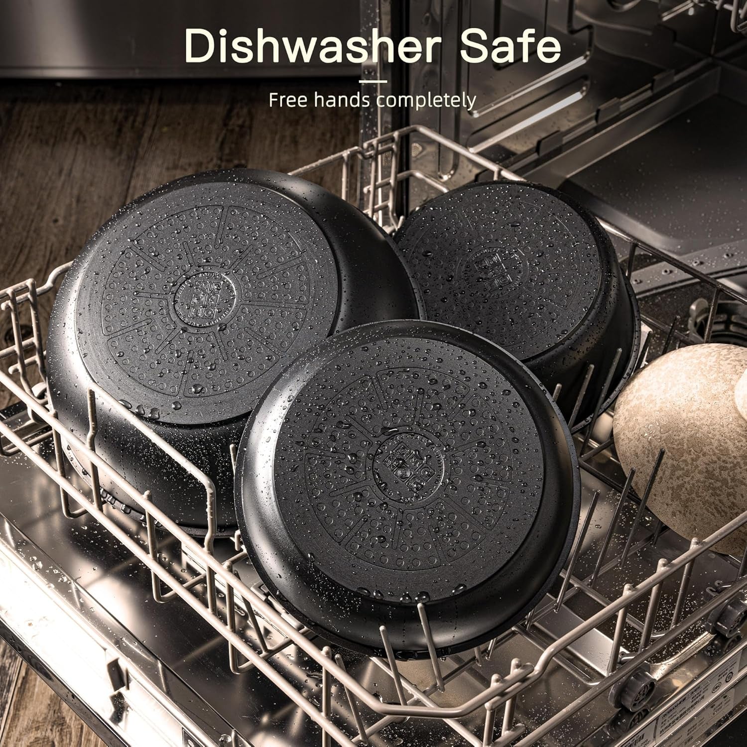 Non Stick Pots and Pans Ceramic Kitchen Cookware Set with Detachable/Removable Handle, Oven Safe, Induction Ready, 21 Pcs