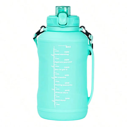 64Oz/2L Large Capacity Silicone Water Bottles Collapsible Water Bottle with Handle & Straw Travel Gym Camping Hiking Sports Cup