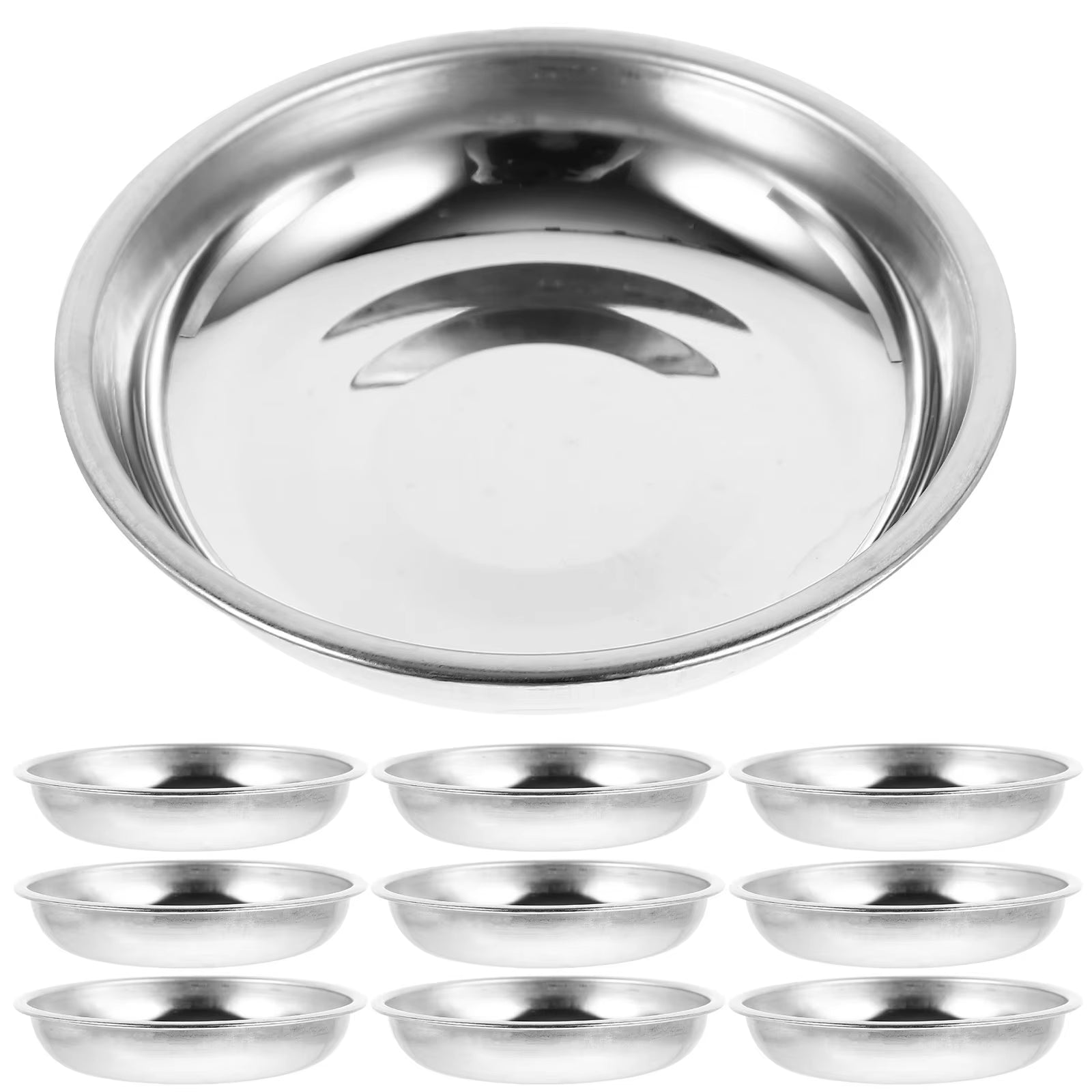  Stainless Steel  Sauce Dishes Mustard Appetizer Plates