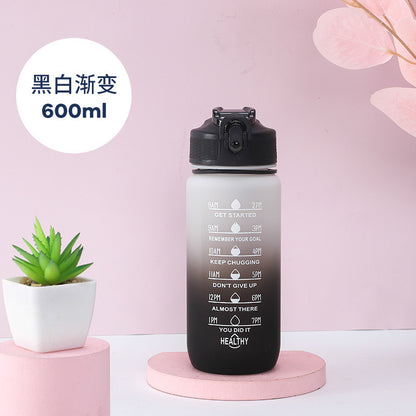 Kawaii Cartoon Face Portable Mug with Straw & Handle Strap