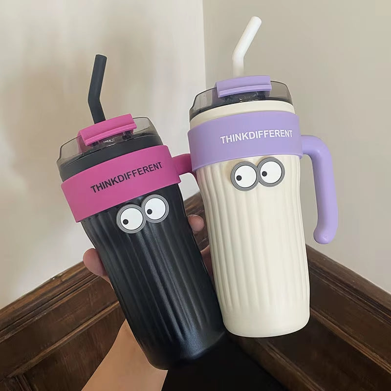 860ML Stainless Steel Car Tumbler with Straw Car