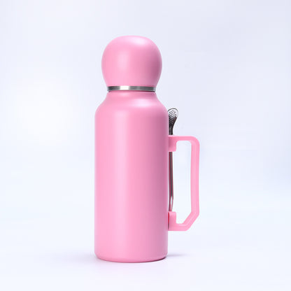 Pastel Insulated Food & Drink Thermos with Built-in Spoon and Handle