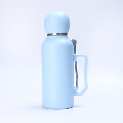 Pastel Insulated Food & Drink Thermos with Built-in Spoon and Handle