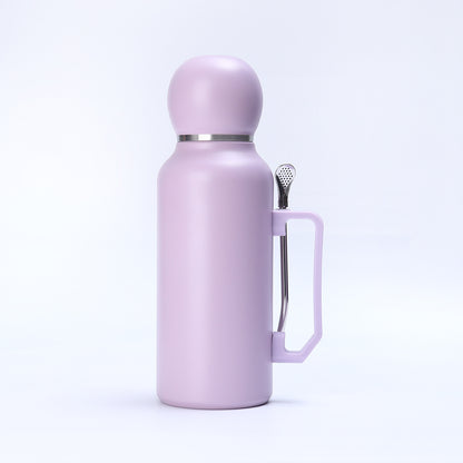 Pastel Insulated Food & Drink Thermos with Built-in Spoon and Handle