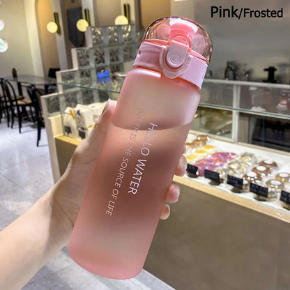780ML Transparent Portable Water Bottle Gym Travel Clear Leakproof Frosted Bottle
