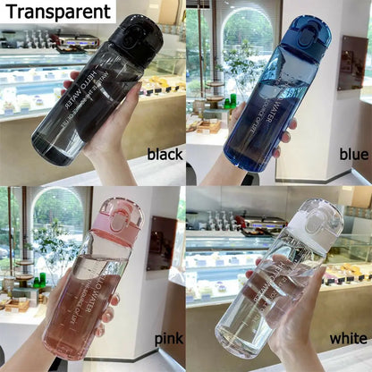 780ML Transparent Portable Water Bottle Gym Travel Clear Leakproof Frosted Bottle