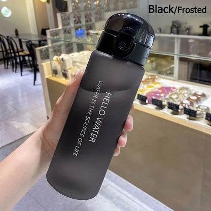 780ML Transparent Portable Water Bottle Gym Travel Clear Leakproof Frosted Bottle