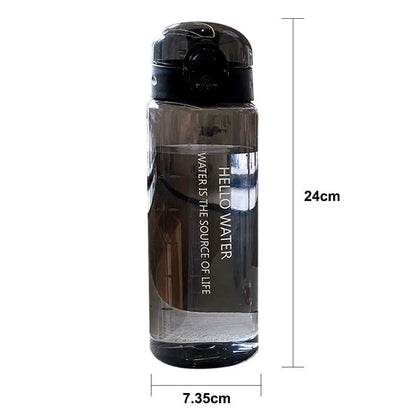 780ML Transparent Portable Water Bottle Gym Travel Clear Leakproof Frosted Bottle