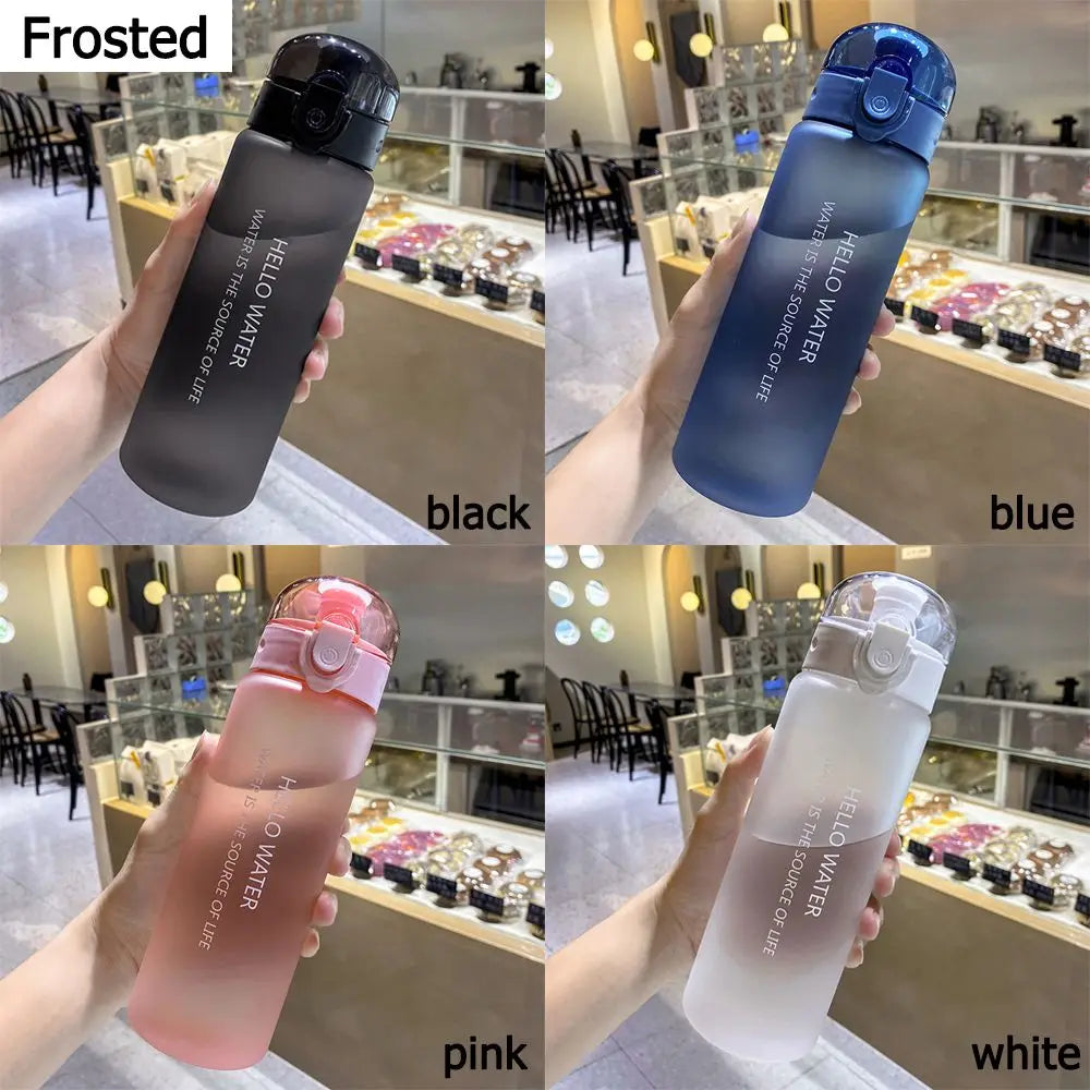 780ML Transparent Portable Water Bottle Gym Travel Clear Leakproof Frosted Bottle