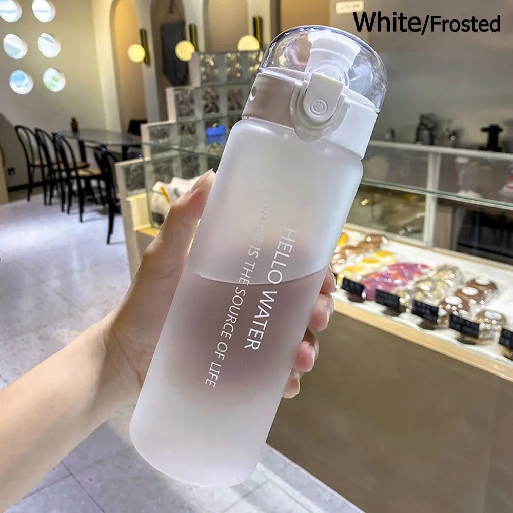 780ML Transparent Portable Water Bottle Gym Travel Clear Leakproof Frosted Bottle