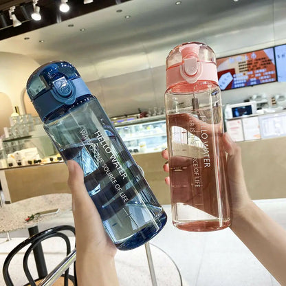780ML Transparent Portable Water Bottle Gym Travel Clear Leakproof Frosted Bottle