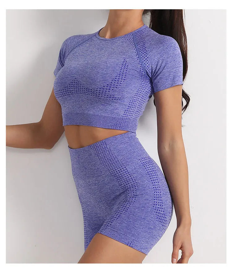 Women Seamless Long Sleeve Fitness Suit 