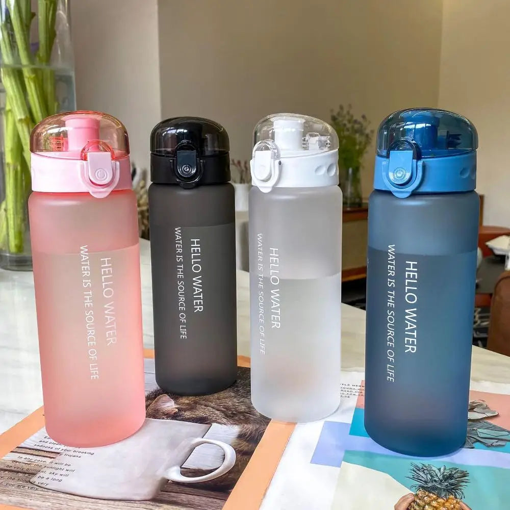 780ML Transparent Portable Water Bottle Gym Travel Clear Leakproof Frosted Bottle