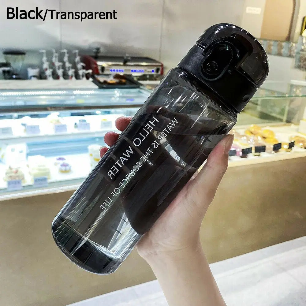 780ML Transparent Portable Water Bottle Gym Travel Clear Leakproof Frosted Bottle