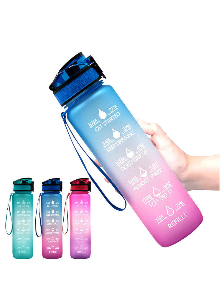 1L Transparent Kawaii Water Bottle – BPA-Free, Plastic, Sports & Infuser Cup