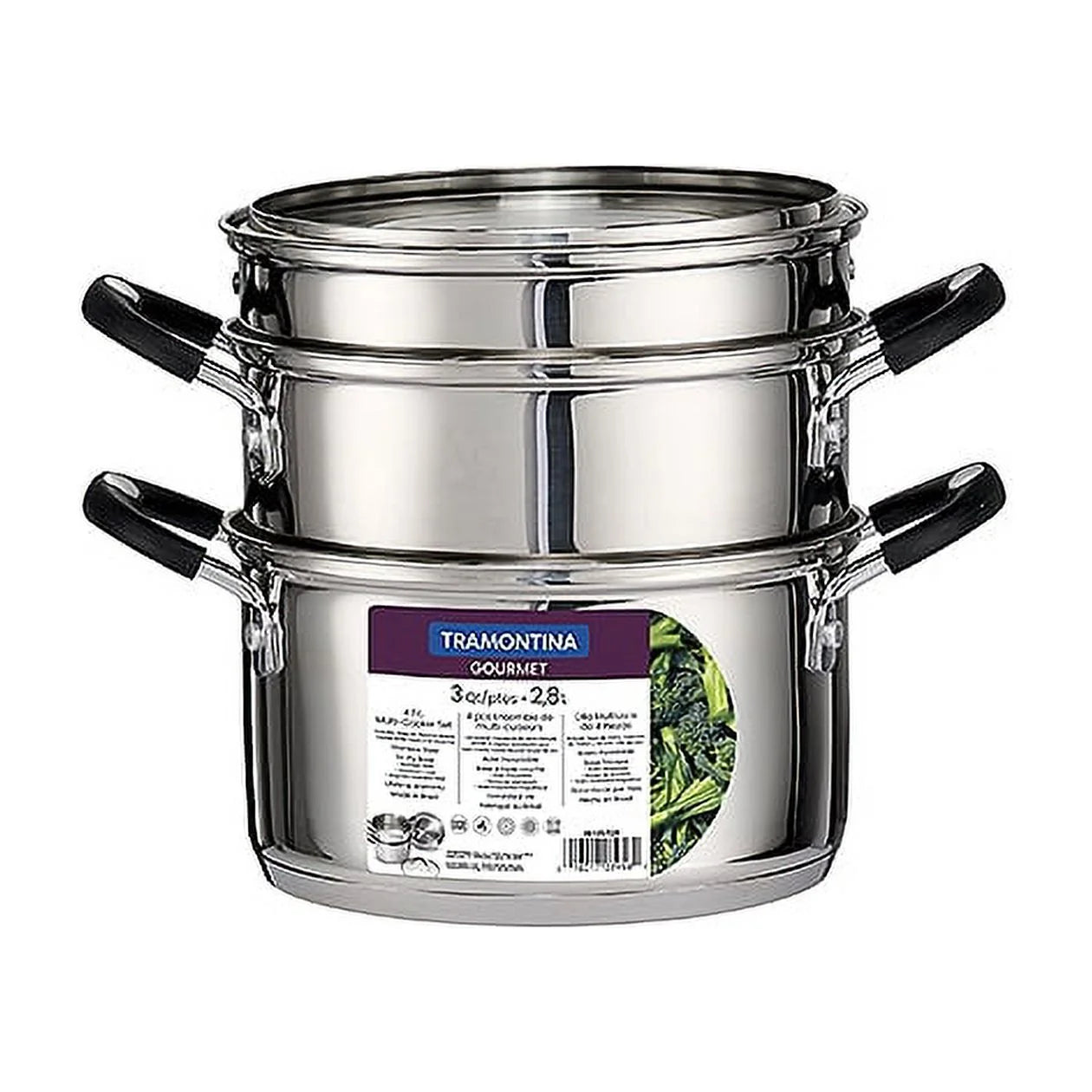 Stainless Steel 3 Quart Steamer & Double-Boiler, 4 Piece