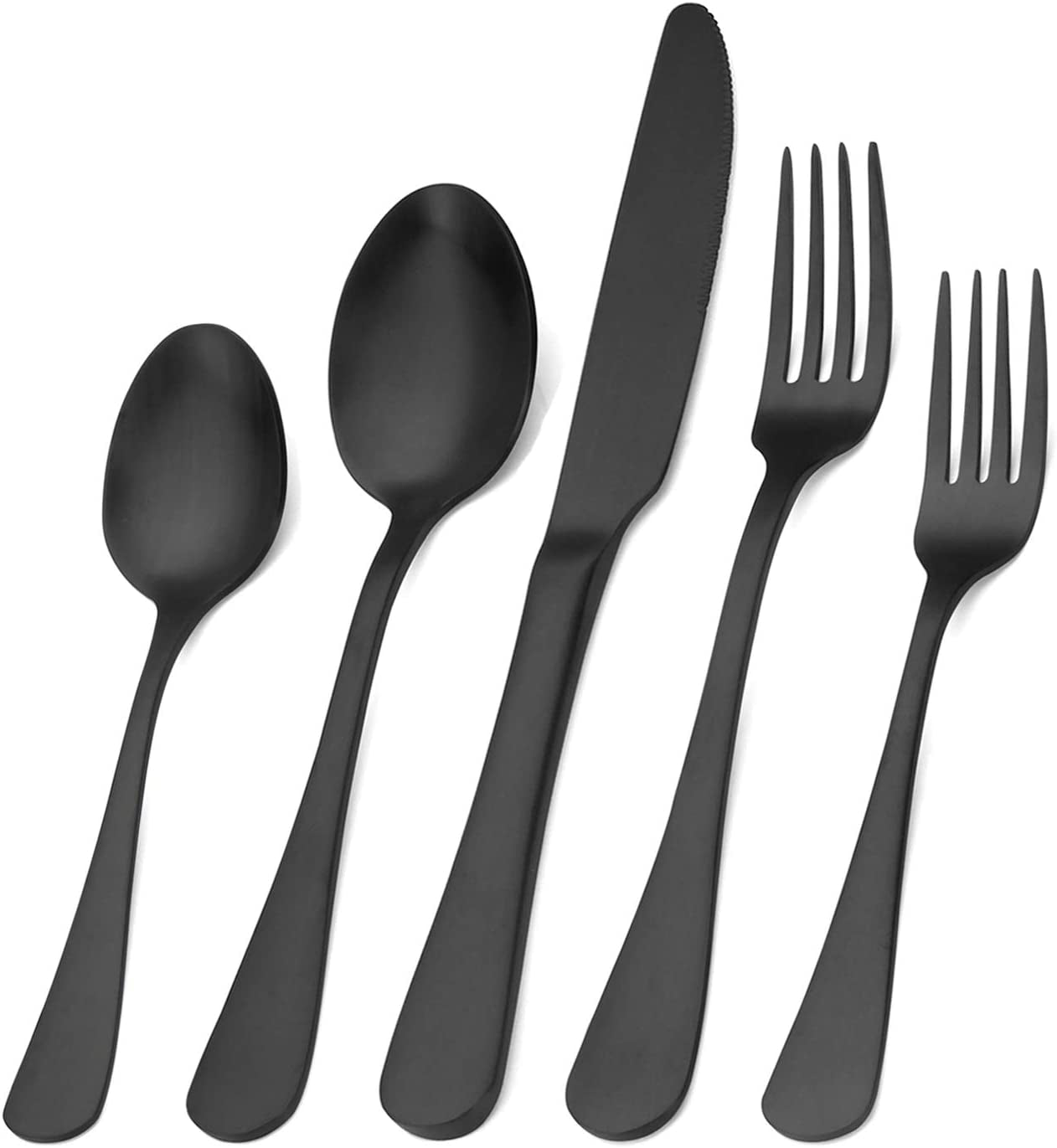 Matte Black 20-Piece Flatware Set