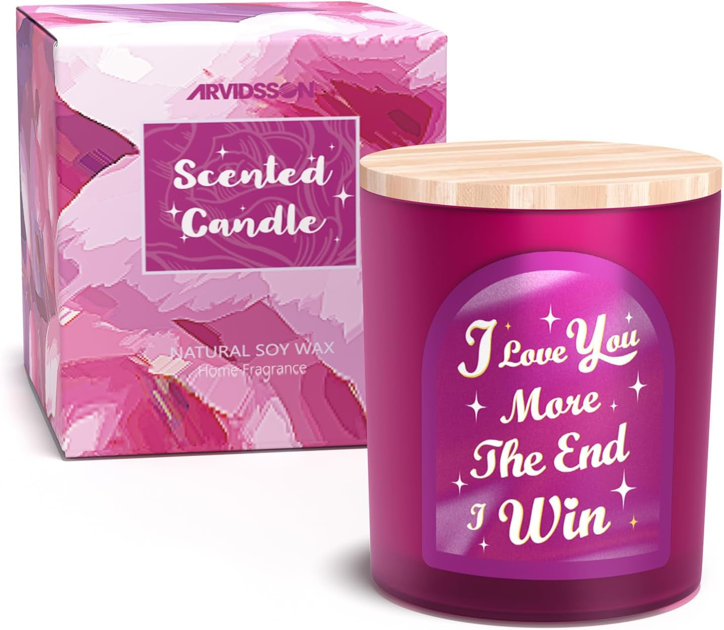 Scented Candles Gift for Women, Unique Birthday Gifts for Her, 100% Natural Soy Candle, Aromatherapy Candle for Girlfriend, Wife, Rose & Sandalwood Scented Candle, 10 Oz