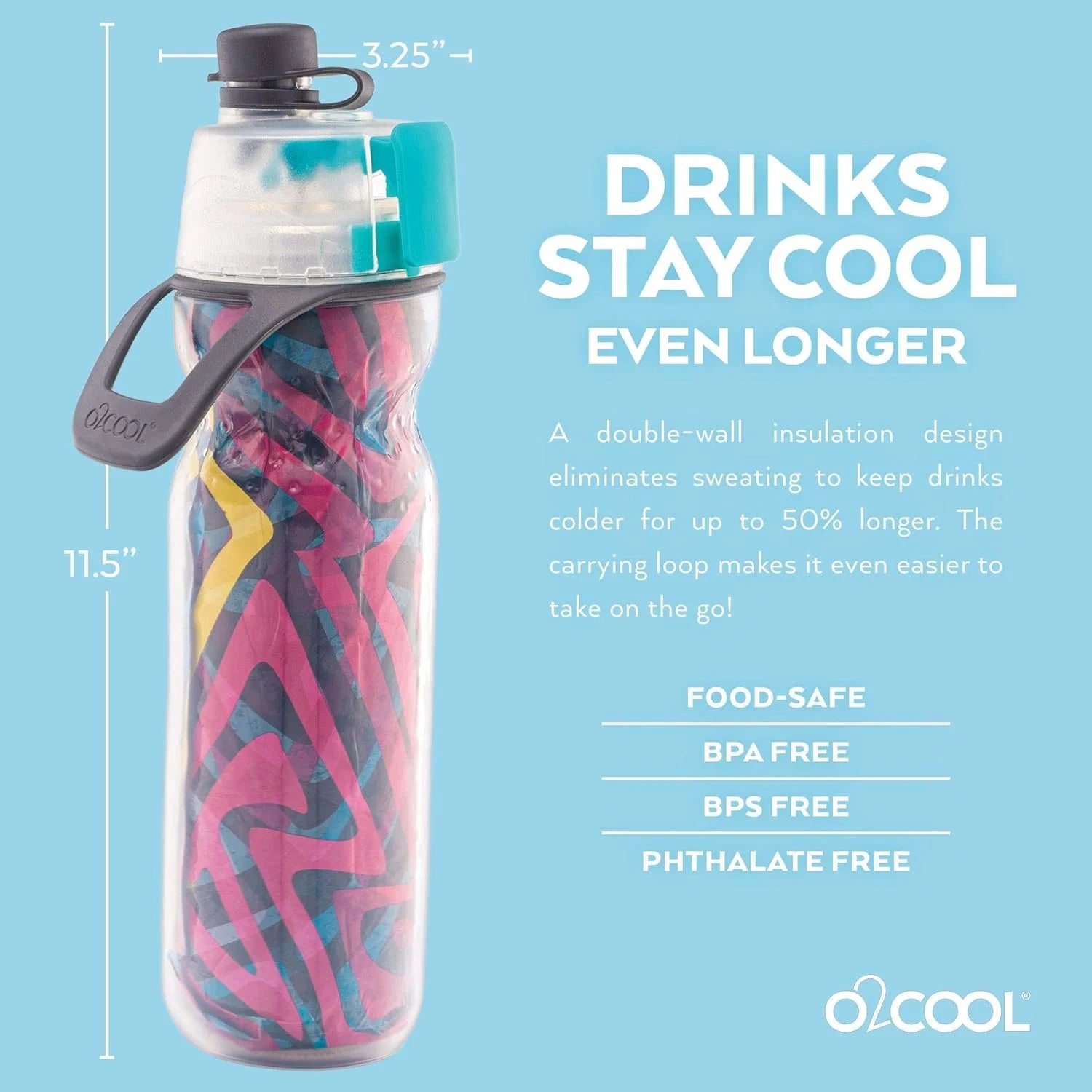 Arcticsqueeze Insulated Mist 'N Sip Squeeze Bottle - 20 Ounce, Artist Four