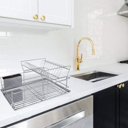 15.5-Inch Stainless Iron Shelf Dish Rack