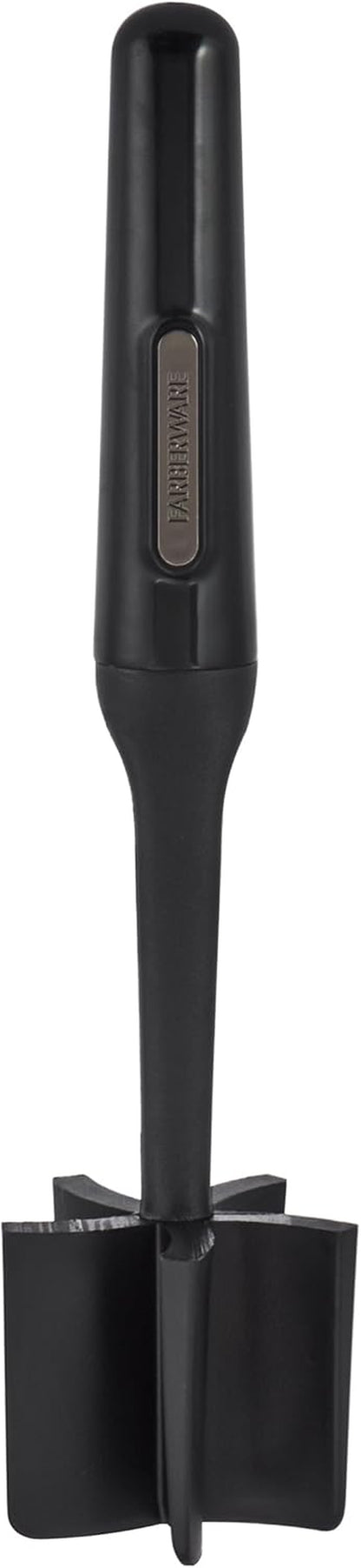 Nylon Meat and Potato Masher – 5-Blade Ground Meat Chopper, Heat-Resistant to 450°F, Safe for Nonstick Cookware, Ergonomic Handle, 10-Inch, Dishwasher-Safe, Black