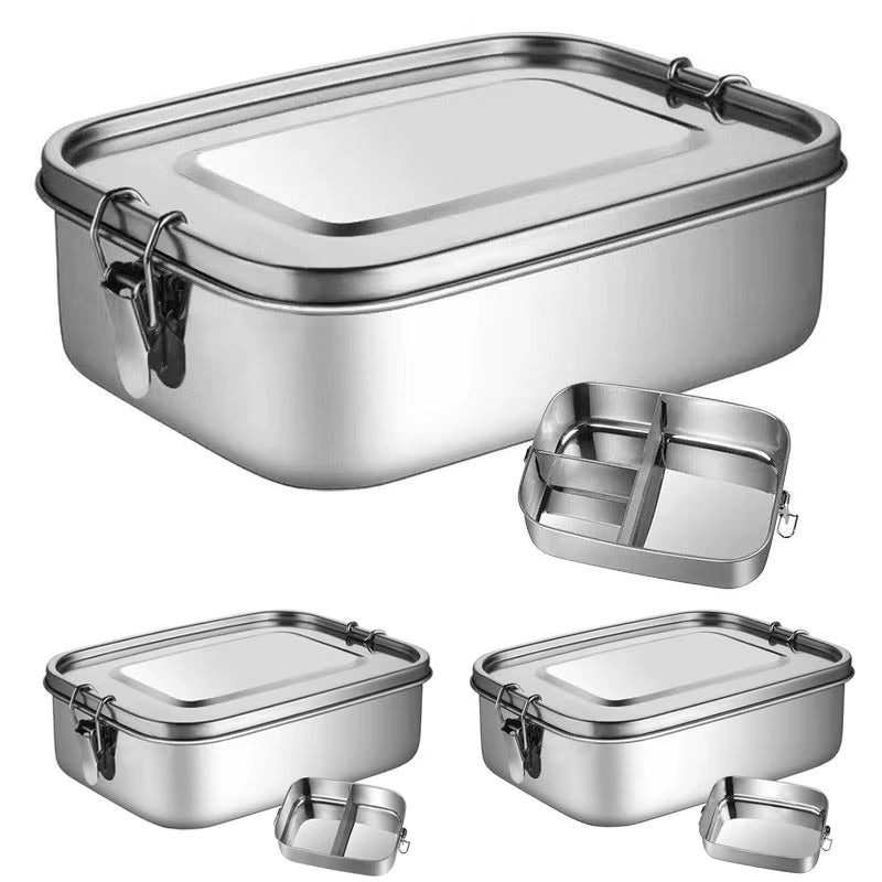 Stainless Steel Rectangular Separate Bento Lunch Box