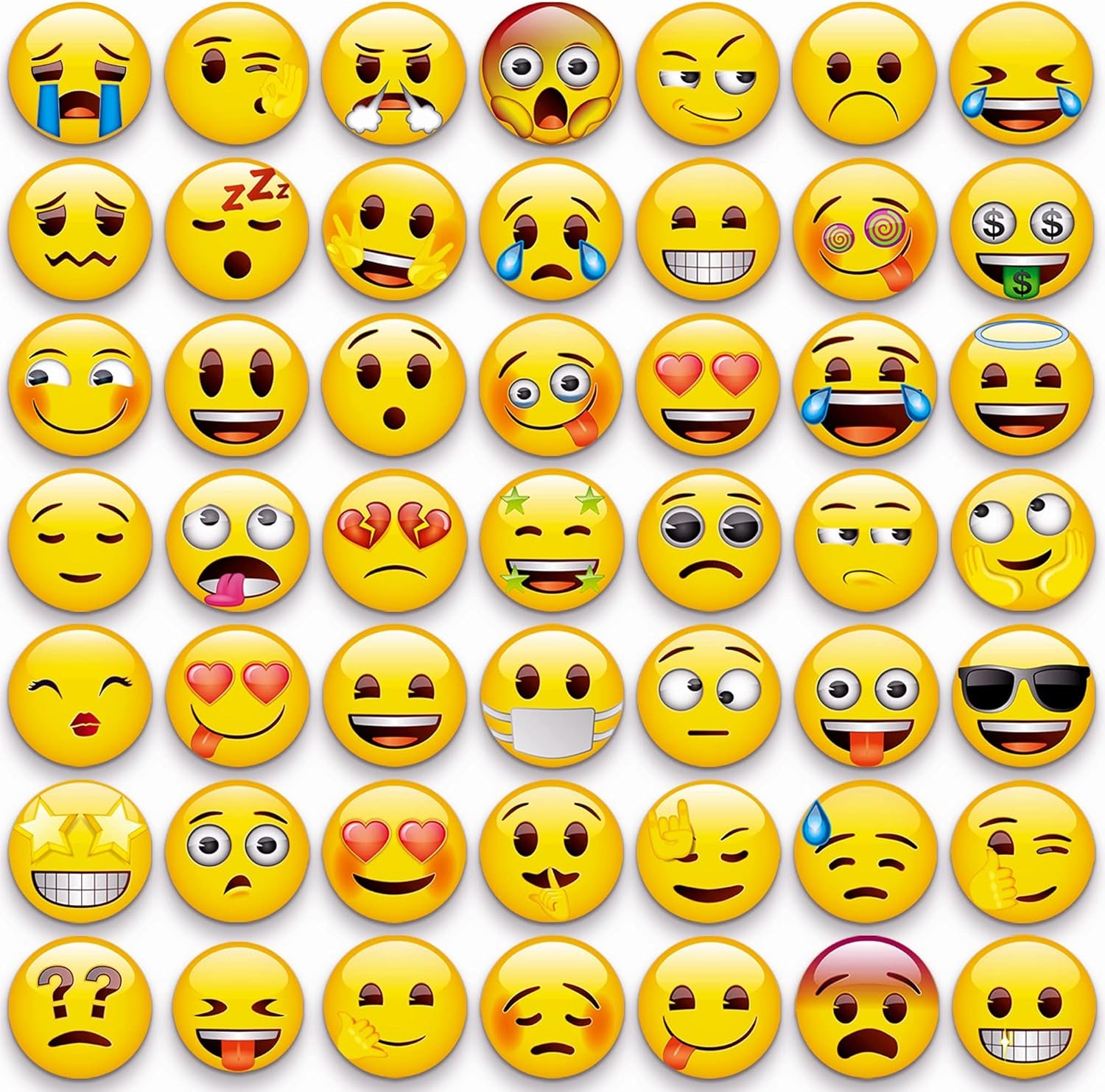 54-Pcs Emoji Refrigerator Magnets