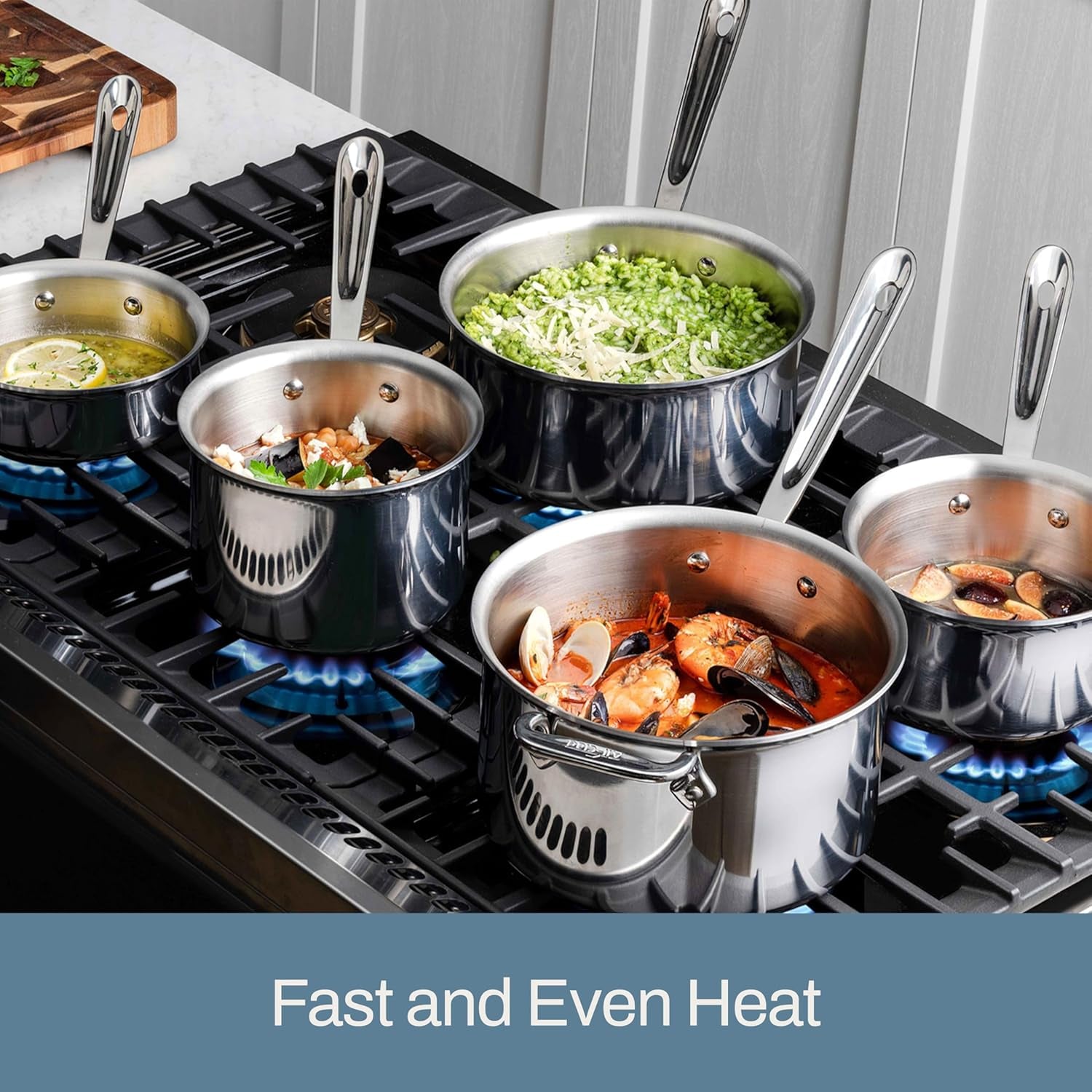 3-Ply Stainless Steel Sauce Pan with Lid 3 Quart, Induction, Oven Broiler Safe 600F, Multipurpose, Compatible With All Cooktops