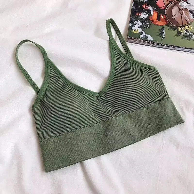 Women Bras Tube Top Seamless Underwear U Back Cropped Top Active Bra Fitness Top Lingerie Women Top Removable Pad