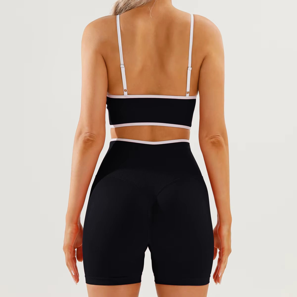 Color Blocking Sports Suit for Women, Backless Tight Yoga Suit, Quick Drying, Outdoor Running, Fitness Yoga Suit