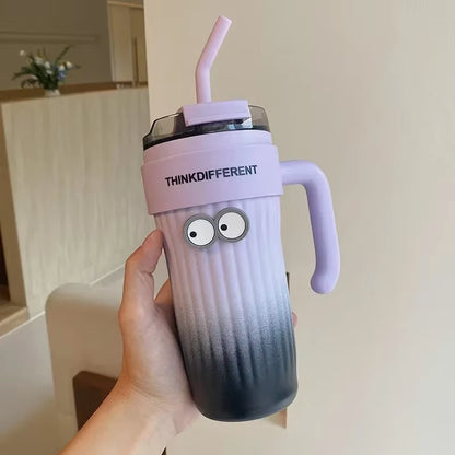 860ML Stainless Steel Car Tumbler with Straw Car