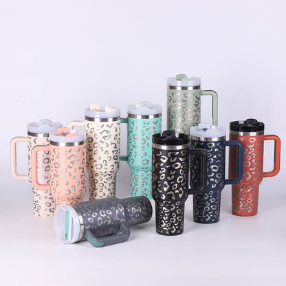Tumbler With Handle Straw Insulated Stainless Steel