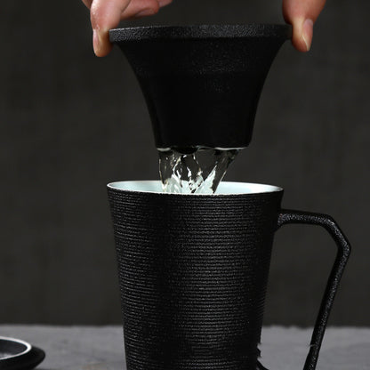 Stylish Ceramic Mug with Built-in Tea Strainer