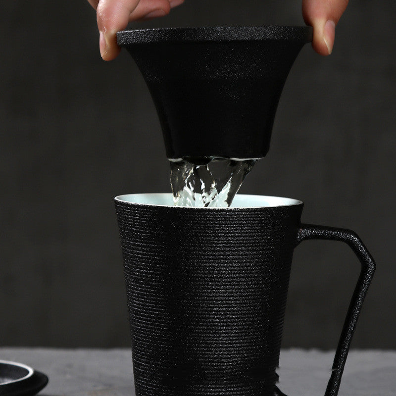 Stylish Ceramic Mug with Built-in Tea Strainer