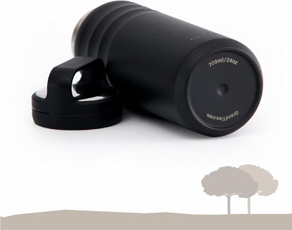 2 Lids Stainless Steel Thermal Water Gym Bottles, 24 Oz