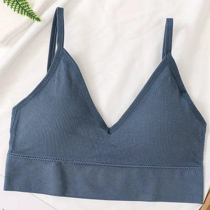 Women Crop Top Seamless Tube Top Underwear Low Back Bra Sports Fitness Top Streetwear Tank Bandeau Lingerie Removable Pad