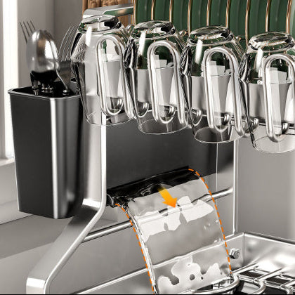 Multi-functional Stainless Steel Double-layer Dish Rack Cup Holder