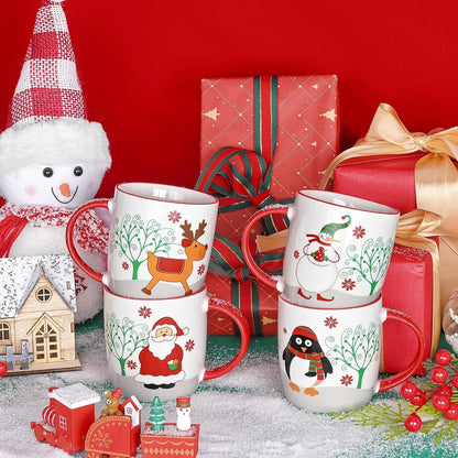 11 Fl Oz White Ceramic Mugs Christmas Gifts 