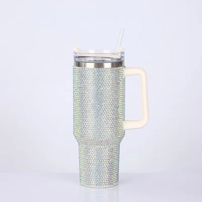 40 oz. Rhinestone Tumbler with Straw Stainless Steel