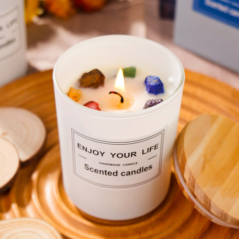 Natural Crystal Stone Candles