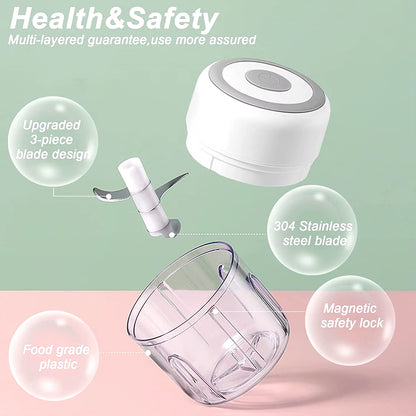 100/250ML Portable Electric Garlic Masher Crusher Garlic Chopper USB Food Kitchen Tools