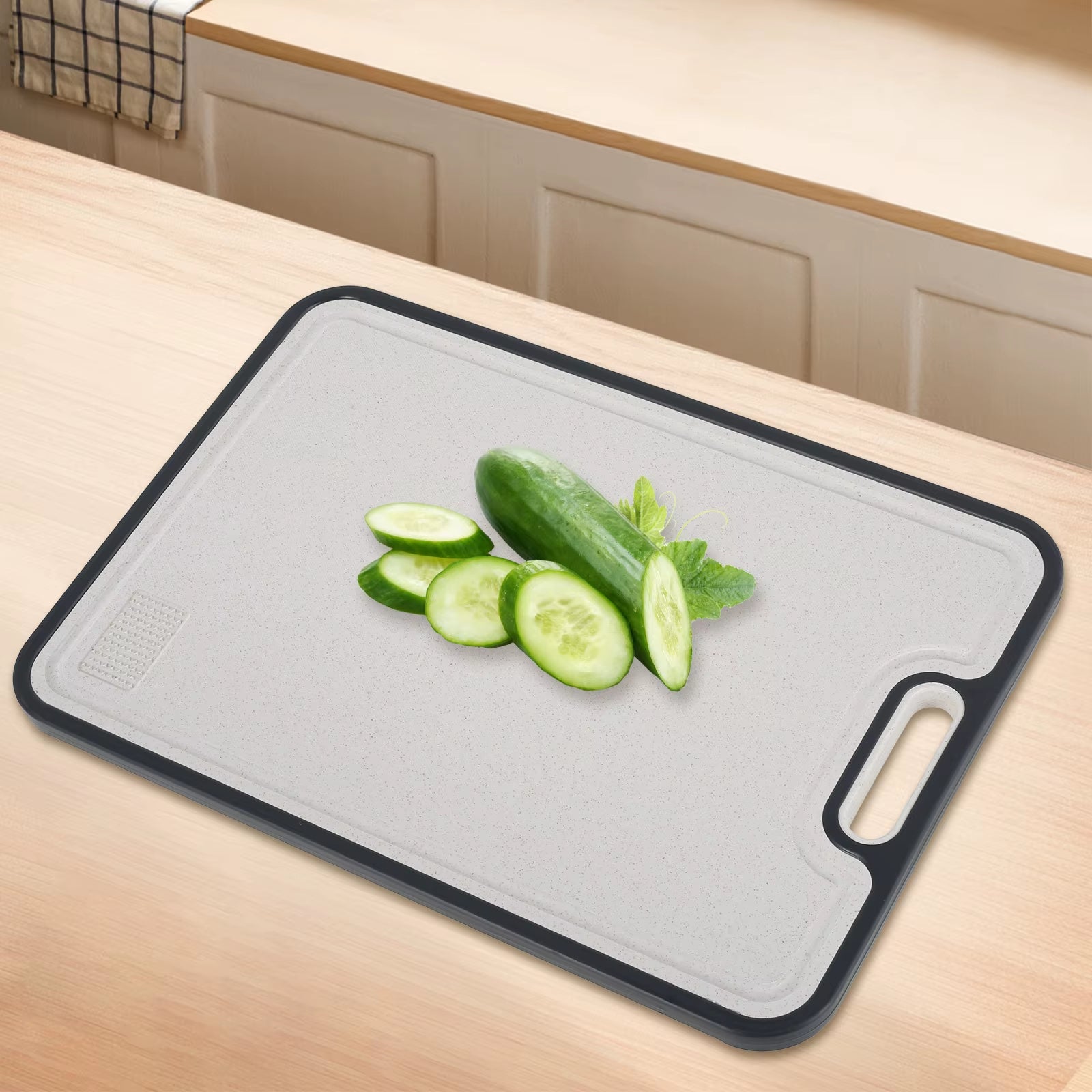 Double Sided Cutting Board Kitchen Chopping Board Sturdy Stainless Steel and PP Cutting Board for Cutting Meat and Vegetables