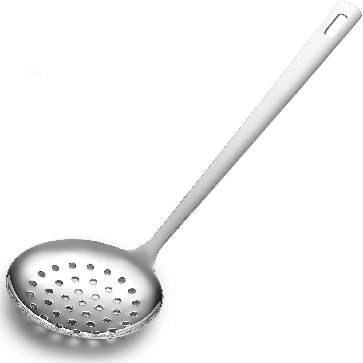 Stainless Steel Kitchen Skimmer Slotted Spoon for Straining Pasta/Cooking/Frying, Durable Rust-Resistant