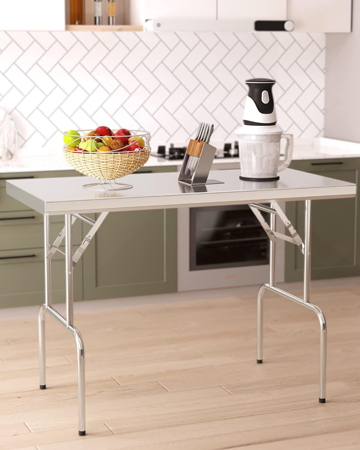 48" X 24" Stainless Steel Heavy Duty Folding Table, NSF Certified