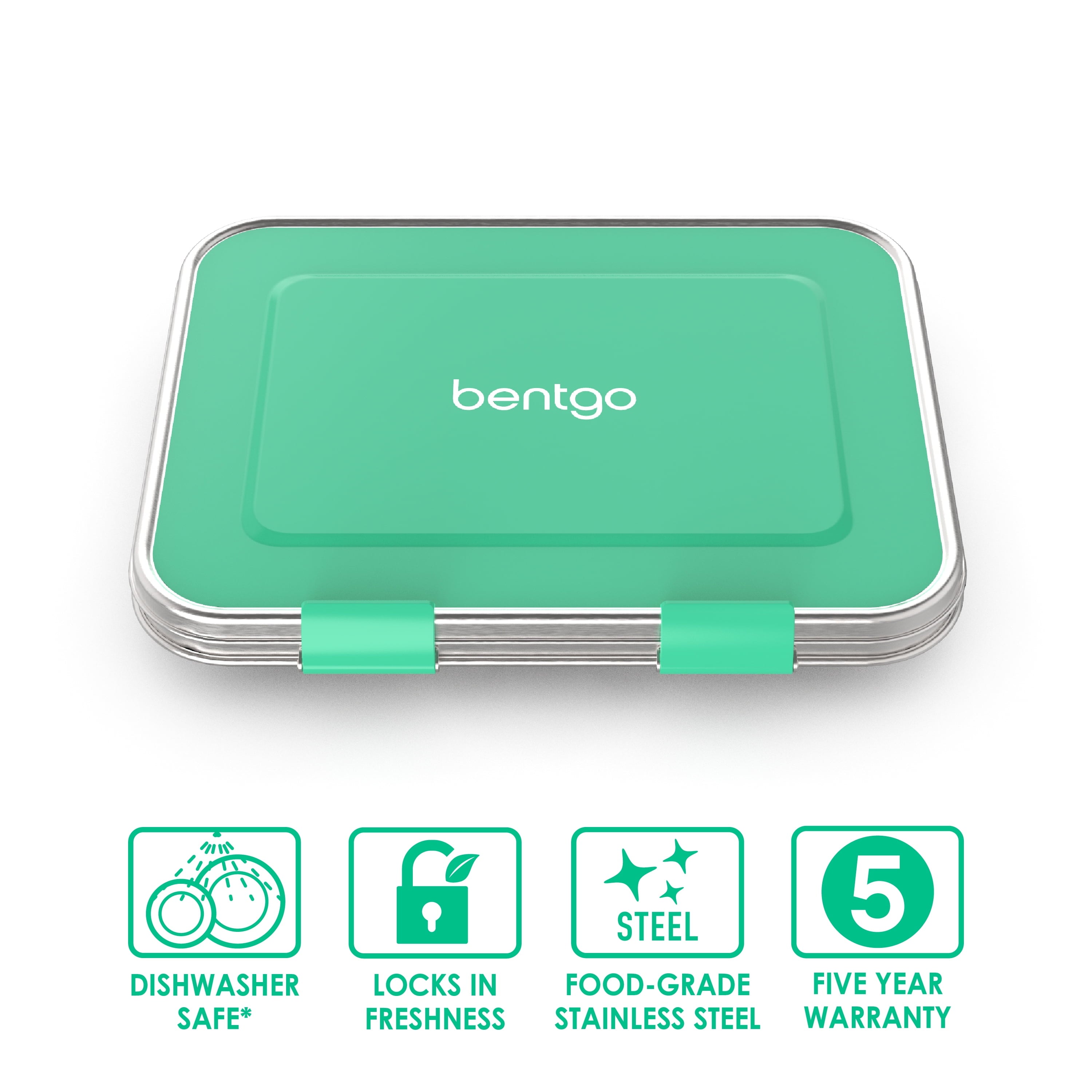 Stainless Steel Leak-Resistant Lunch Box - Bento-Style, 3 Compartments, and Bonus Silicone Container for Meals On-The-Go