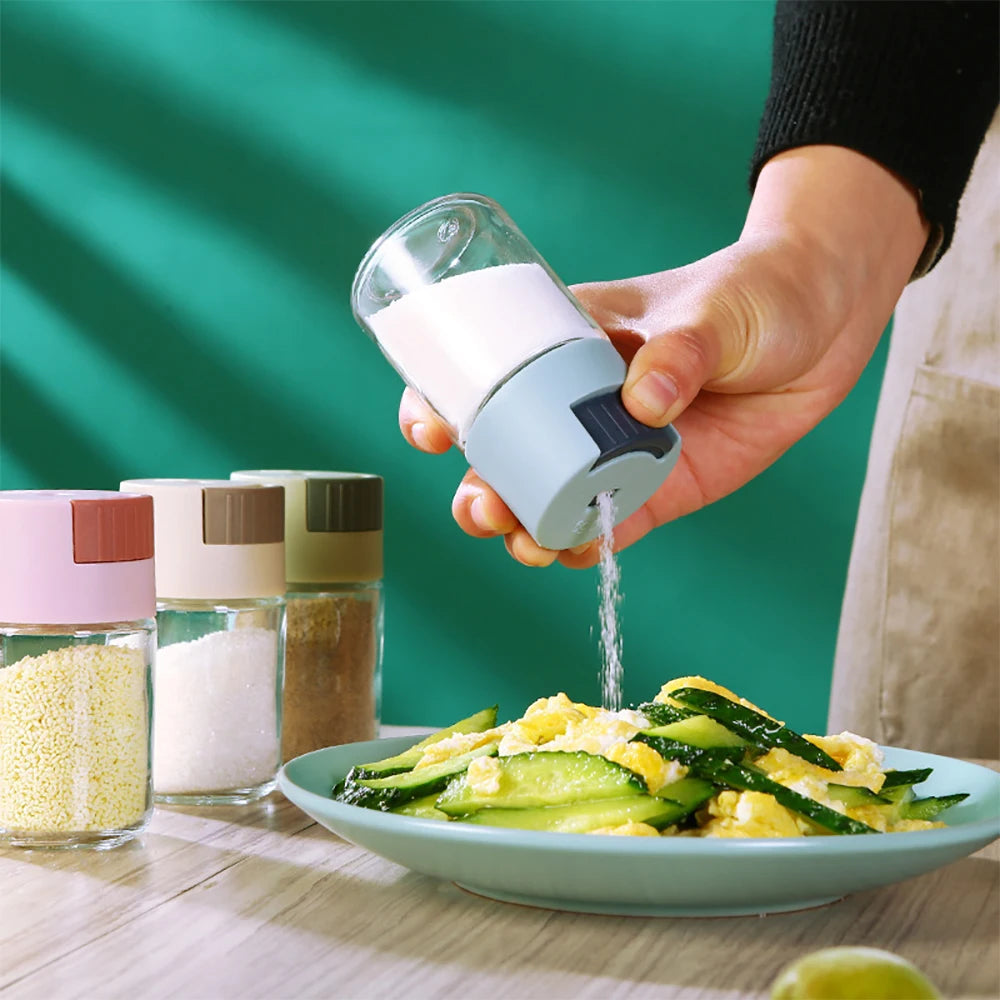 Adjustable Salt Dispenser Condiments Container Sugar Bottle Spice Pepper Salts Shaker Spice Jar Salts Tank Seasoning Bottle